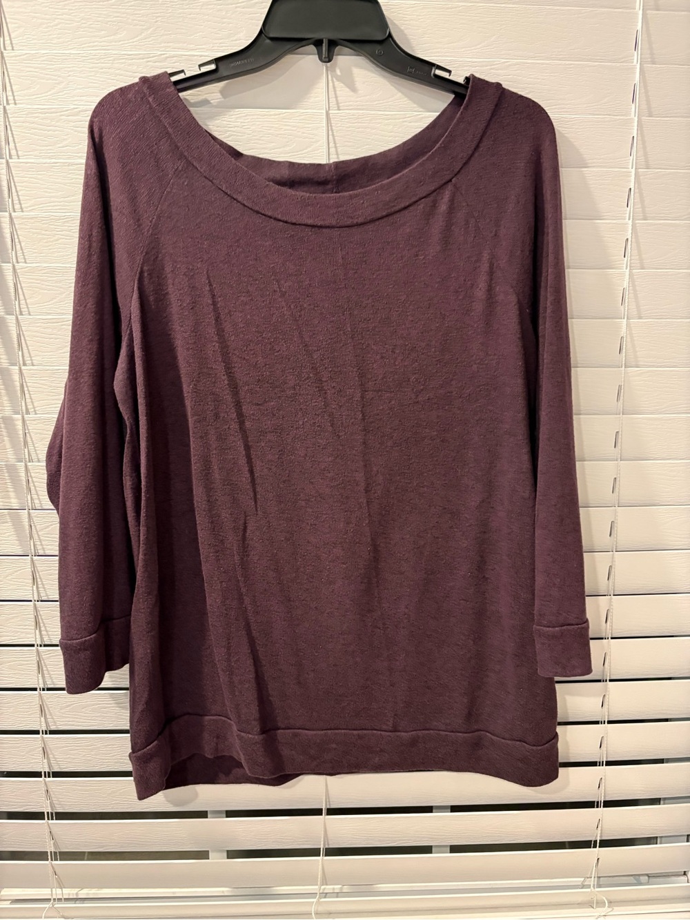 Lands' End Deep Plum Boatneck Top